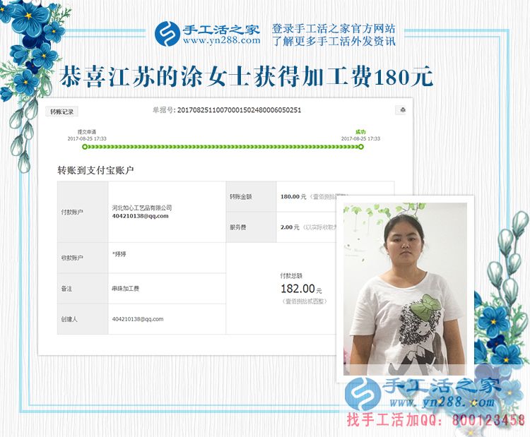 店里的租金有了，江蘇的涂女士用手工活兼職賺錢真不少(圖1)