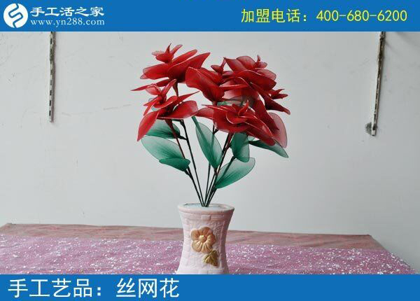 手工之家各種造型絲網(wǎng)花 廢物利用變唯美裝飾品 鮮艷亮麗的純手工(圖4)